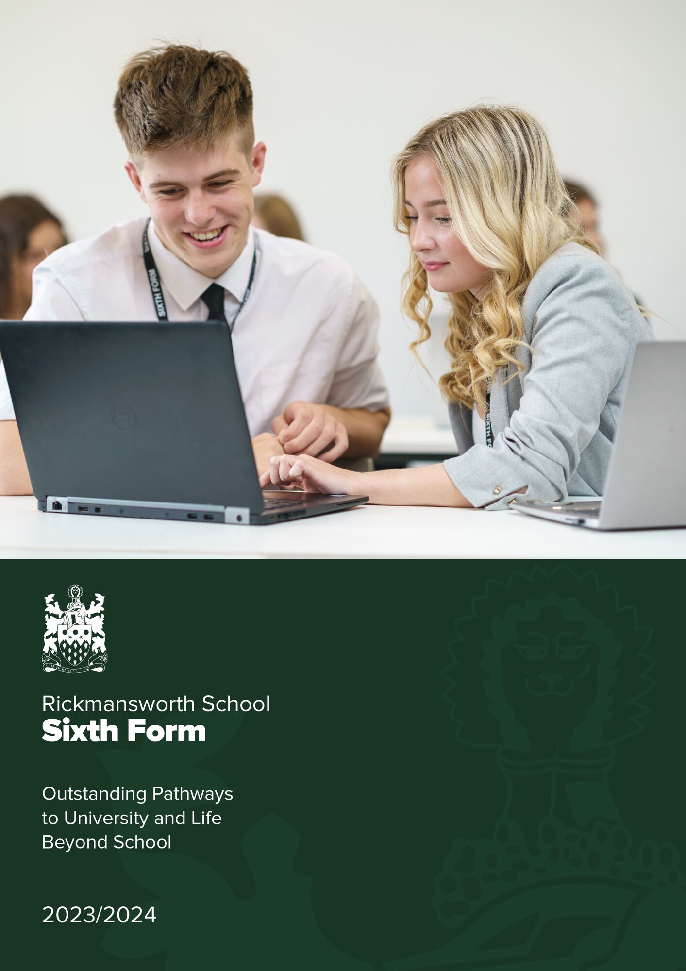 Rickmansworth school sixth form prospectus front cover 2023 24
